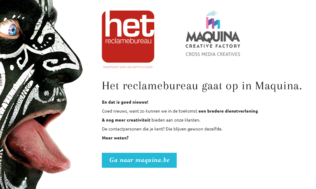 HET Reclamebureau gaat op in Maquina